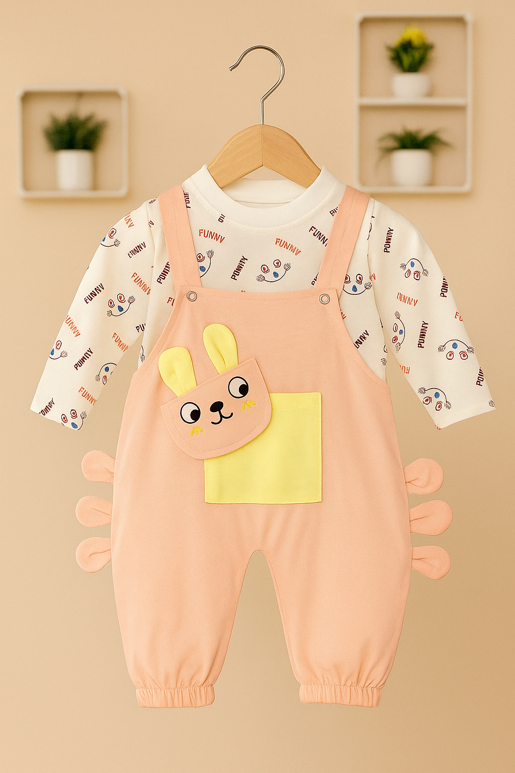 Playful Bunny Pocket Baby Romper Set