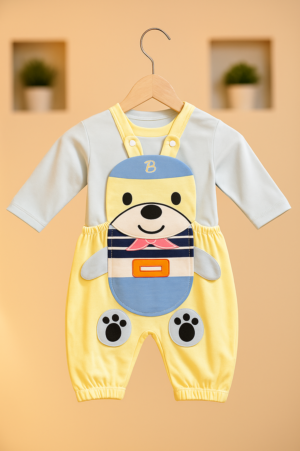 Adorable Bear Face Baby Romper Set