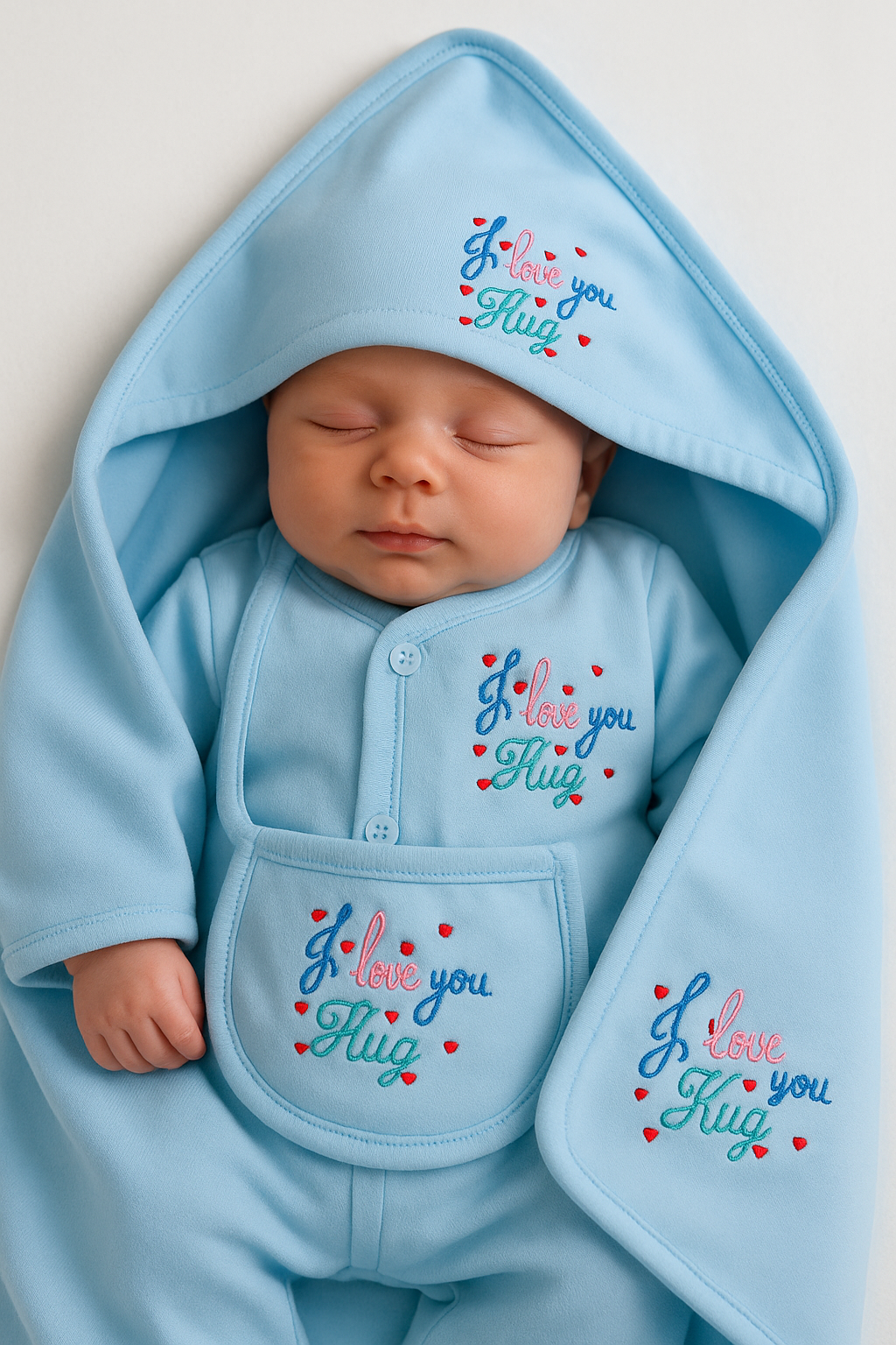 "I Love You Hug" 5-Piece Baby Newborn Outfit Set