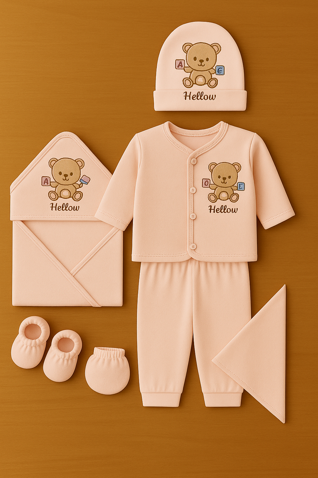 8-Piece Panda Newborn Baby Clothing – Soft Cotton, Unisex