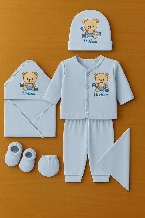 8-Piece Panda Newborn Baby Clothing – Soft Cotton, Unisex