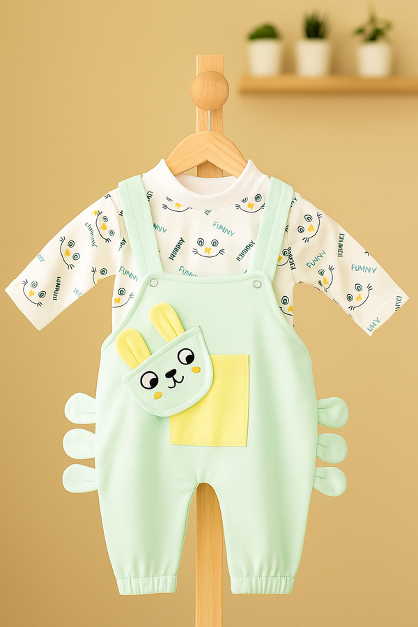 Playful Bunny Pocket Baby Romper Set