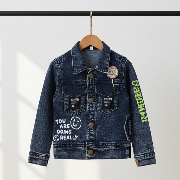Fashion Denim Jacket for Kids - Blue