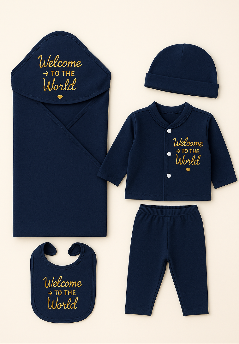 5 Piece Newborn Baby outfit 0-3 month