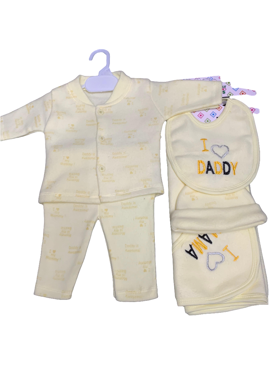 5pcs Love Mama Daddy Starter Set for new born baby