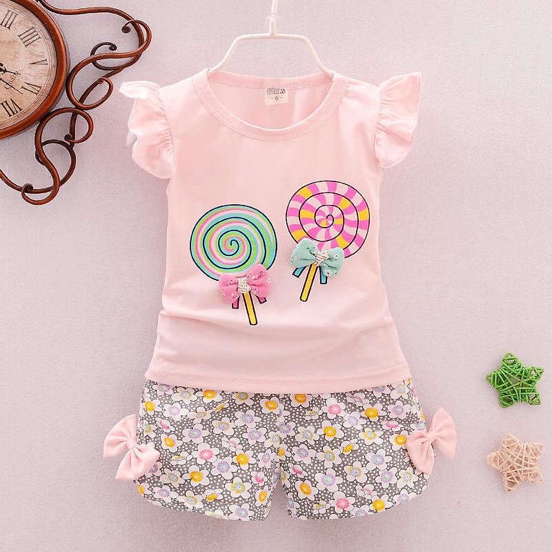 Toddlers T-shirt and Short Pants for Summer Lollipop 🍭 design 1 to 3 Years