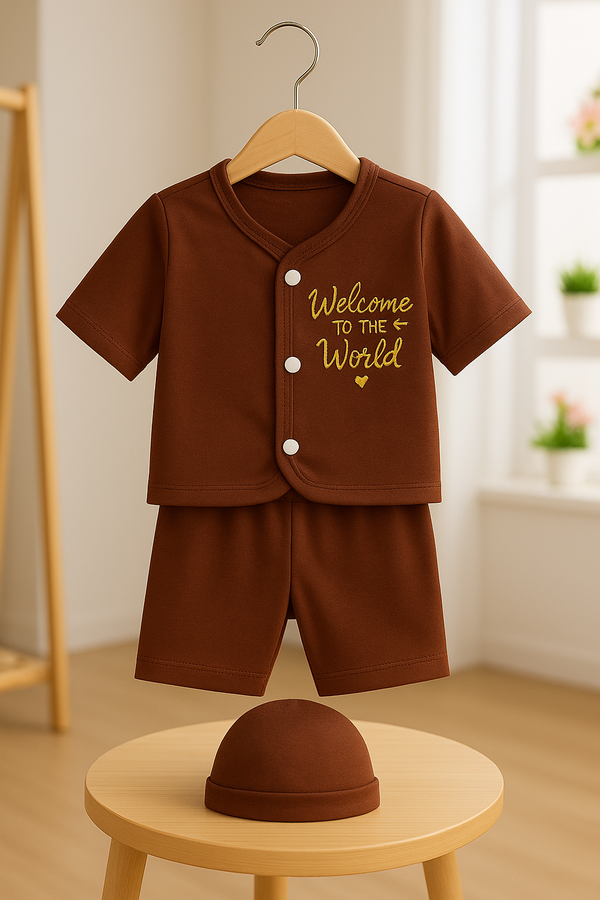 "Welcome to the world" 3-Piece Newborn born baby Outfit 0-3 month