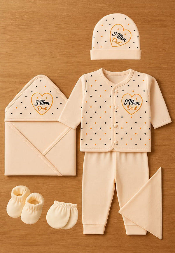 8-Piece "I ❤️ Mom Dad" Newborn Baby Clothing