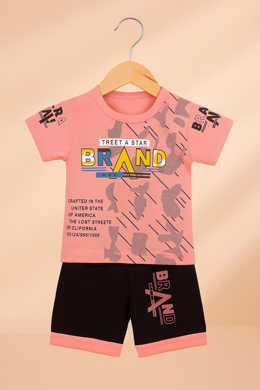 Kids "Brand Star" Casual Outfit Set (T-Shirt & Shorts)
