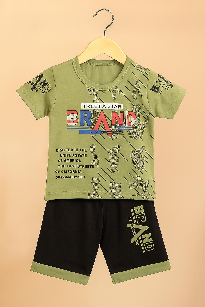 Kids "Brand Star" Casual Outfit Set (T-Shirt & Shorts)
