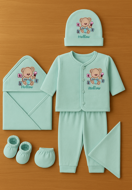 8-Piece Panda Newborn Baby Clothing – Soft Cotton, Unisex