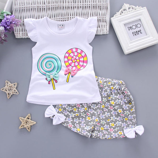 Toddlers T-shirt and Short Pants for Summer Lollipop 🍭 design 1 to 3 Years